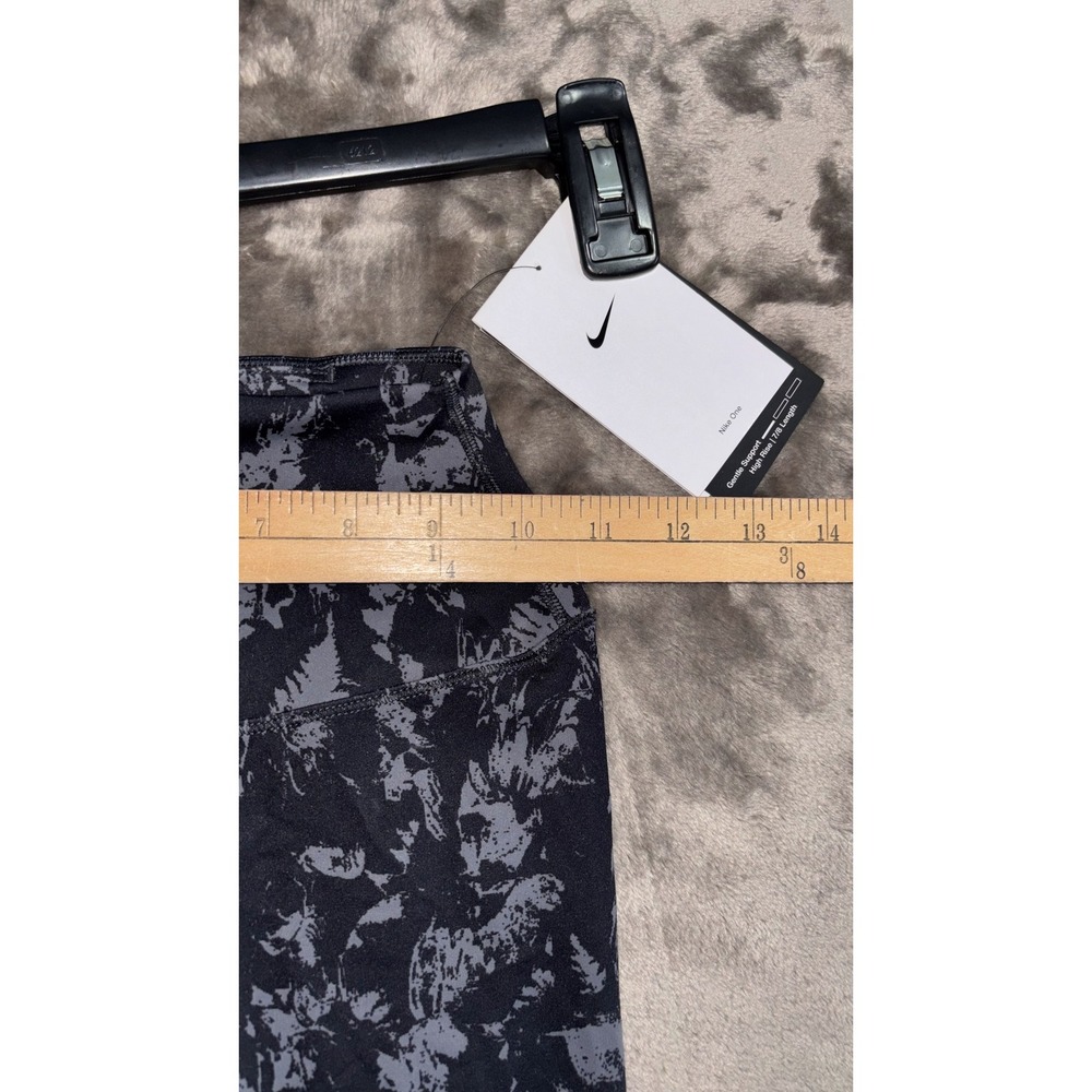 Nike One Dri-Fit Leggings Womens XS Black Abstract Print High Waisted Workout‎ - Picture 5 of 9